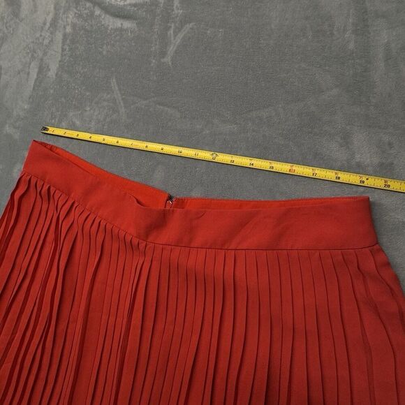 J. Crew Skirt Women’s Sz 18 Red Long Pleated Holiday City Family Photo Modest - Picture 7 of 14